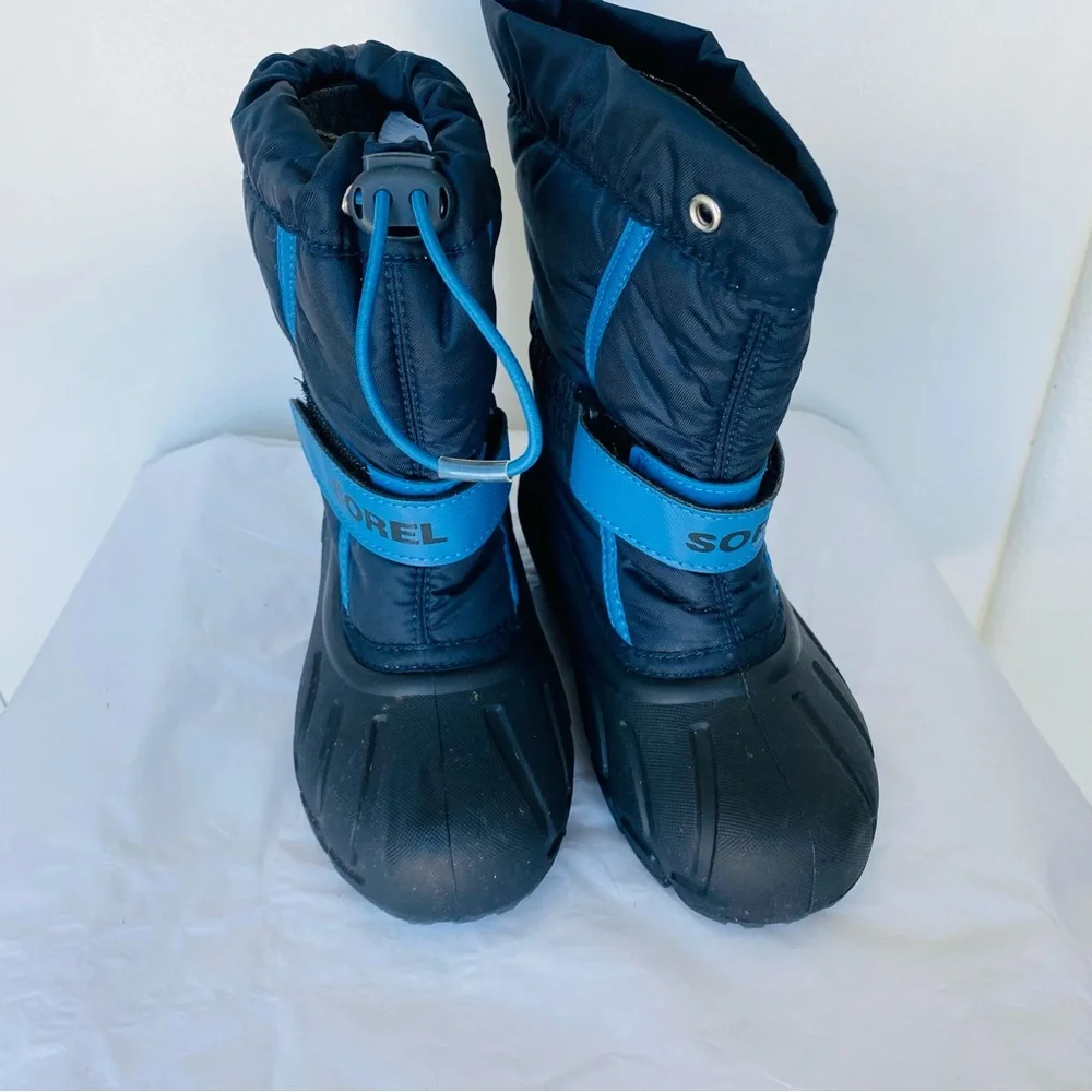SOREL kids size 12 snow boots rain winter blue